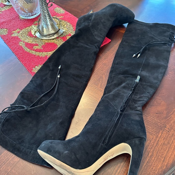 SAM EDELMAN KAYLA OVER THE KNEE SUEDE BLACK HILL SIZE 8 - Picture 4 of 16
